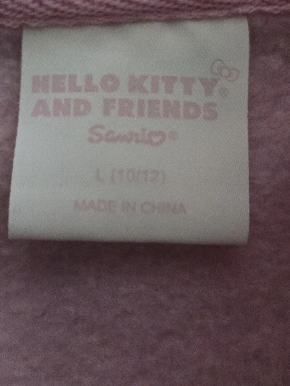 Girls Hello Kitty and Friends Sanrio Quarter Zip Pullover Sweatshirt L (10/12)